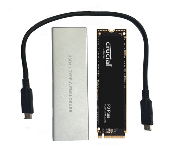 500GB Crucial P3 Plus NVME M.2 SSD with cloning kit